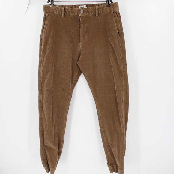 Flint and Tinder Corduroy Jogger Pants Mens 33 L29 Tapered Brown Casual Outdoor